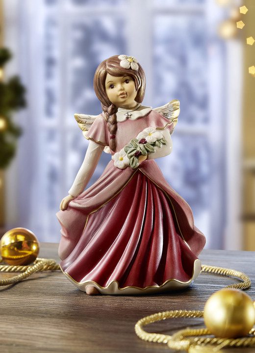 - Goebel Engel mit Weihnachtsstern, in Farbe BORDEAUX