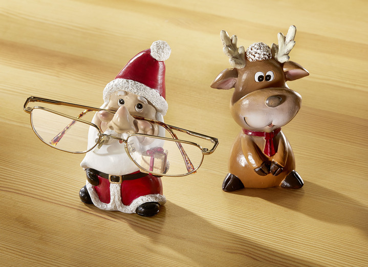 Weihnachtliche Dekorationen - Brillenhalter, 2er-Set, in Farbe ROT-WEISS-BRAUN