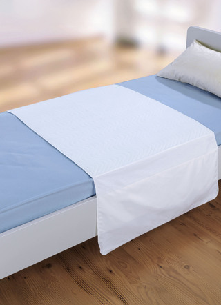 Inkontinenz - Inkontinenz-Unterlage mit wasserdichter und atmungsaktiver PU-Membran, in Farbe WEISS – Farbe WEISS – Ansicht 