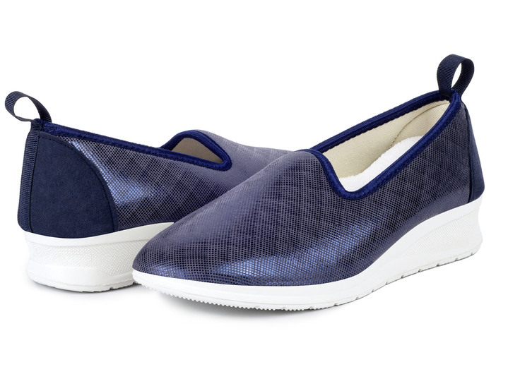 - Aerosoft Flex Slipper mit Keilabsatz von Jürgen Hirsch, in Größe 036 bis 042, in Farbe BLAU Ansicht 2