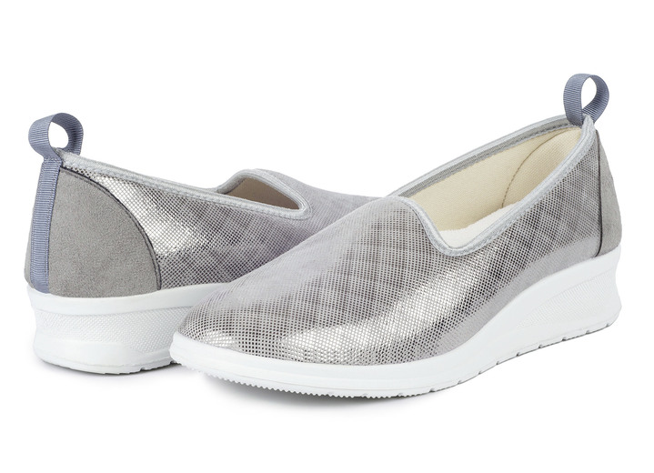 - Aerosoft Flex Slipper mit Keilabsatz von Jürgen Hirsch, in Größe 036 bis 042, in Farbe SILBERGRAU