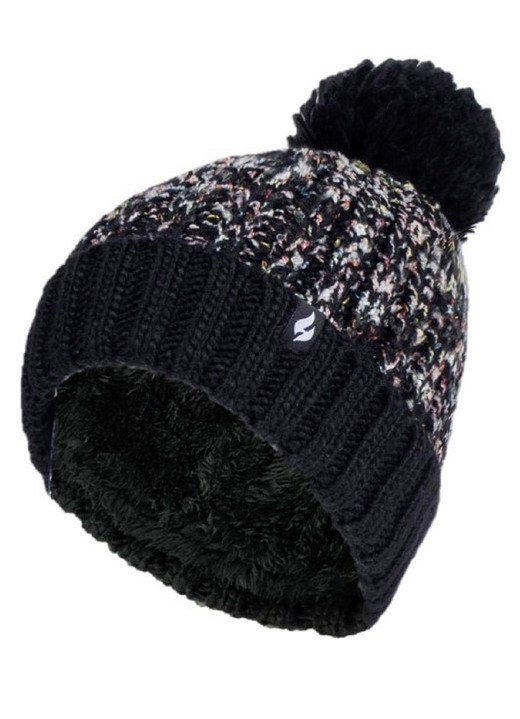 Mützen & Hüte - Thermo-Mütze mit Bommel von Heat Holders®, in Farbe SCHWARZ Ansicht 1