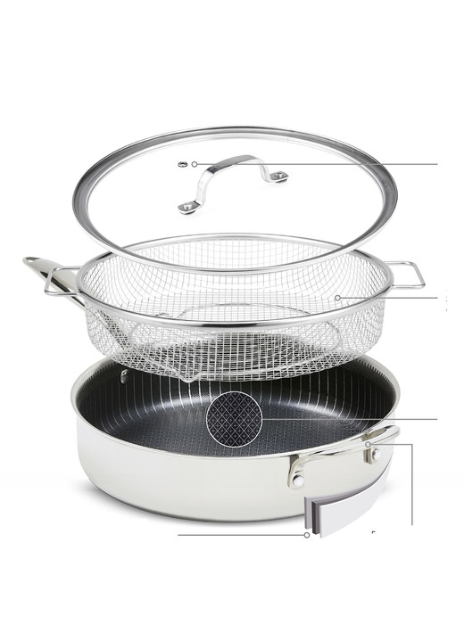 Töpfe & Pfannen - Livington Titan Pan Pfannen und Kochtöpfe, in Farbe EDELSTAHL, in Ausführung Multipfanne, ø 24 cm, H 6 cm Ansicht 2