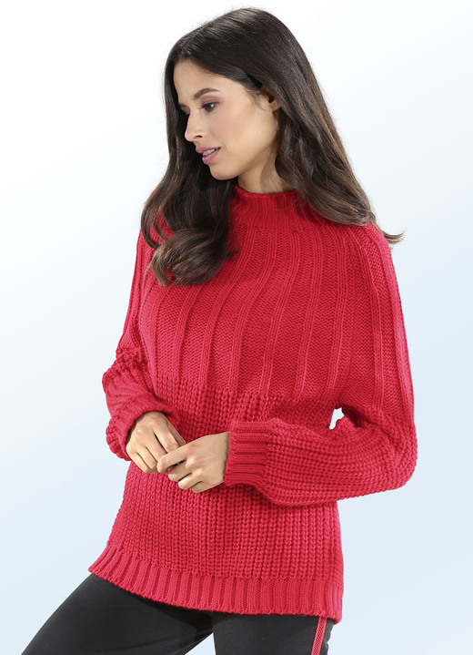 - Pullover in Strukturmix, in Größe L(44/46) bis XS(32/34), in Farbe ROT Ansicht 1