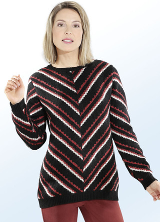 Pullover mit Baumwolle und dekorativem V-Dessin
