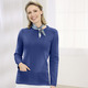 Langarm - Pullover in Strickmix – Farbe NACHTBLAU Langarm - Pullover in Strickmix, in Größe 038 bis 054, in Farbe TÜRKIS