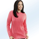 Langarm - Pullover mit Strukturmix – Farbe KORALLE Langarm - Pullover mit Strukturmix, in Größe 038 bis 054, in Farbe BEERE