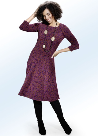 Strick-Kleid mit Cloqué-Effekt
