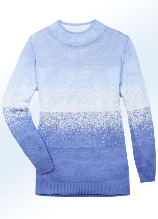 Langarm - Pullover in Colorblocking, in Größe 038 bis 054, in Farbe BLEU-BLAU Ansicht 1