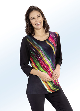 Shirt mit feiner Strasszier im Vorderteil