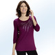 34-Arm - Shirt mit schmückender Steinzier in 2 Farben – Farbe BEERE 34-Arm - Shirt mit schmückender Steinzier in 2 Farben, in Größe 036 bis 054, in Farbe BEERE