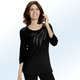 34-Arm - Shirt mit schmückender Steinzier in 2 Farben – Farbe SCHWARZ 34-Arm - Shirt mit schmückender Steinzier in 2 Farben, in Größe 036 bis 054, in Farbe BEERE