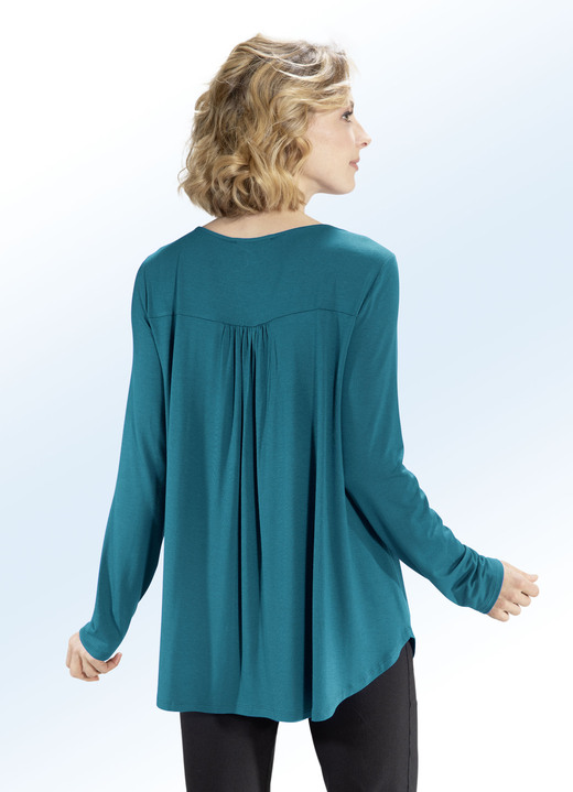 Blusen & Tuniken - Shirt-Tunika mit rundem Halsausschnitt, in Größe 036 bis 054, in Farbe BEERE Ansicht 10