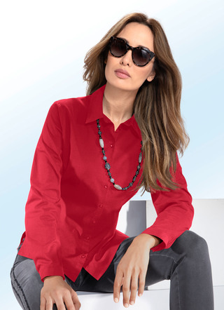 Bluse mit Hemdkragen in 4 Farben