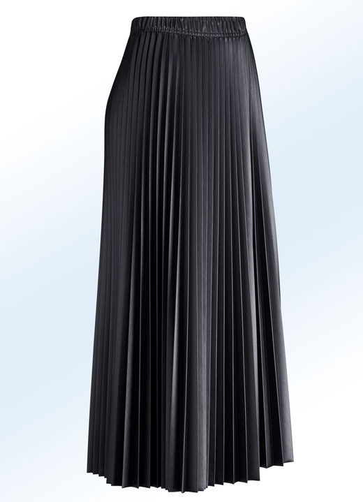 - Plissee-Rock mit elegant schwingender Silhouette, in Größe 018 bis 052, in Farbe SCHWARZ Ansicht 1