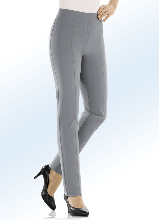 Klaus Modelle - Hose mit hübschen Ziersteppungen , in Größe 018 bis 054, in Farbe MITTELGRAU Ansicht 1