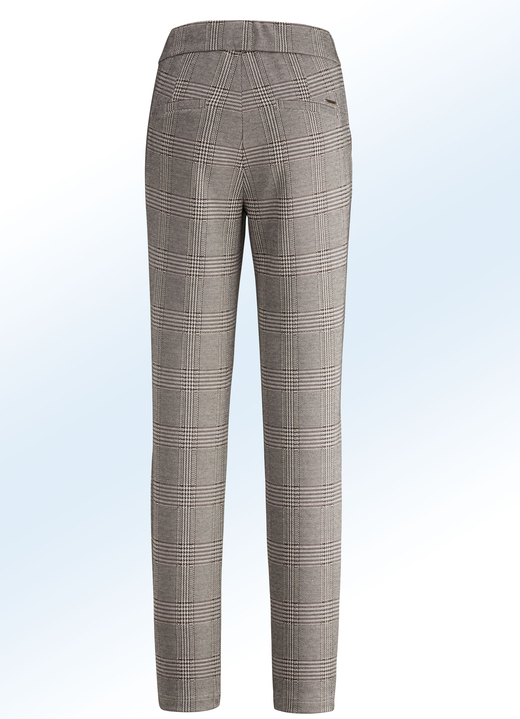 Hosen - Jerseyhose in aktuellen Karodessinierungen Ansicht 2 Hosen - Jerseyhose in aktuellen Karodessinierungen, in Größe 018 bis 056, in Farbe BRAUN-SCHWARZ Ansicht 2