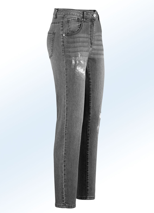 - Jeans mit aufwendig gearbeiteten Destroyed-Effekten, in Größe 017 bis 050, in Farbe GRAFIT Ansicht 1