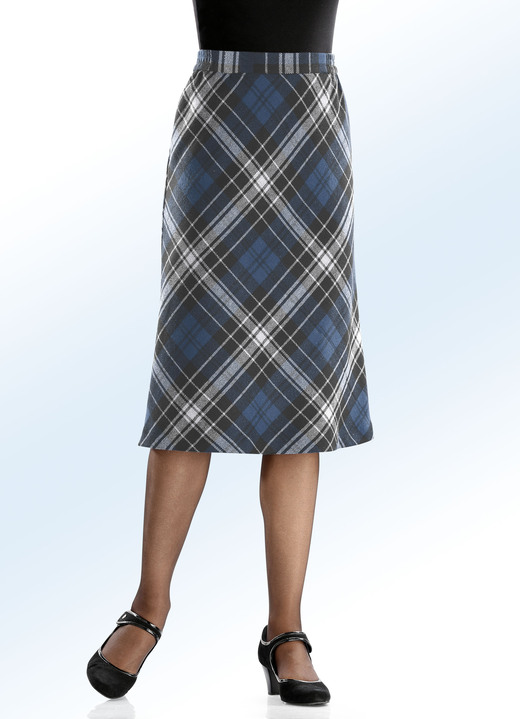 Gemustert - Rock in schicker A-Linie, in Größe 019 bis 056, in Farbe ROT-SCHWARZ Ansicht 3