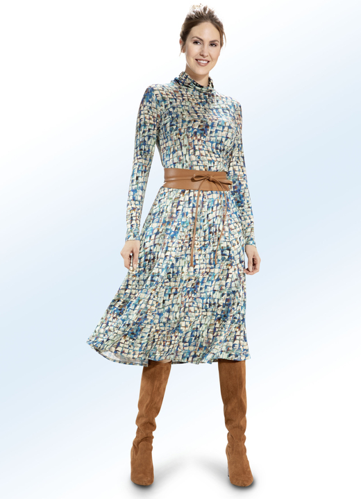 Kleider - Kleid in schwingender Schlupfform, in Größe 019 bis 054, in Farbe SAND-PETROL