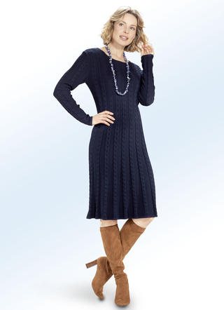 Figur betonendes Strick-Kleid