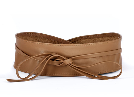Modischer Leder-Bindegürtel, 8 cm breit