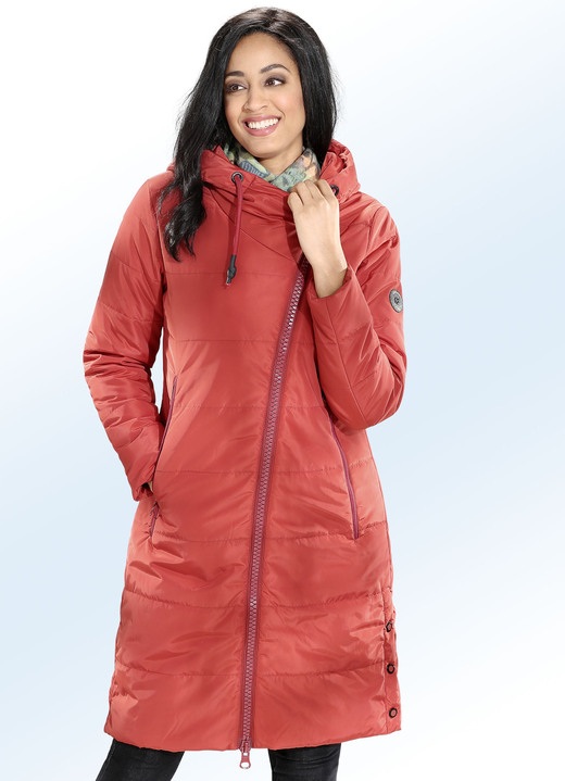 - Mantel mit seitlich versetztem 2-Wege-Reißverschluss, in Größe 034 bis 052, in Farbe TERRA Ansicht 2