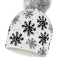 Mützen & Hüte - Trendige Damen-Mütze, mit Schneeflocken-Dessin, in Farbe WEISS – Farbe WEISS – Ansicht 1