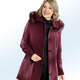 Wolljacken - Jacke mit abnehmbarer Kapuze – Farbe WEINROT – Ansicht 1 Wolljacken - Jacke mit abnehmbarer Kapuze, in Größe 038 bis 056, in Farbe SCHWARZ – Farbe WEINROT – Ansicht 1