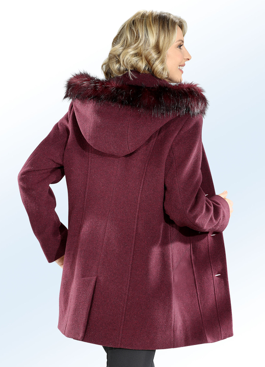 Wolljacken - Jacke mit abnehmbarer Kapuze, in Größe 038 bis 056, in Farbe WEINROT Ansicht 2