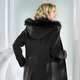 Wolljacken - Jacke mit abnehmbarer Kapuze – Farbe SCHWARZ Wolljacken - Jacke mit abnehmbarer Kapuze, in Größe 038 bis 056, in Farbe SCHWARZ