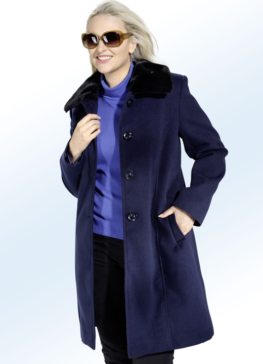 Damenmode - Kurzmantel mit Knopfleiste, in Größe 038 bis 054, in Farbe DUNKELBLAU