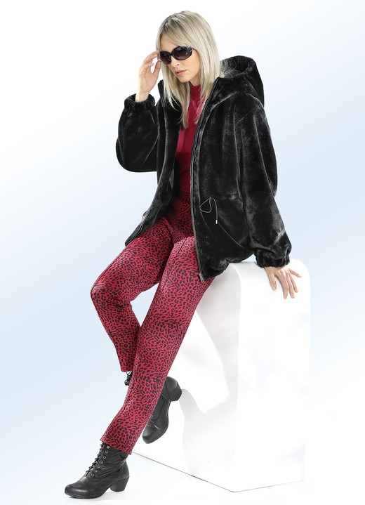 Hosen - Hose in aktueller Animal-Dessinierung, in Größe 017 bis 052, in Farbe ROT-SCHWARZ Ansicht 2