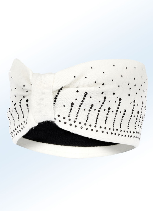 Mützen & Hüte - Elegantes Damen-Stirnband mit Glitzer-Applikation, in Farbe NATURWEISS Ansicht 1