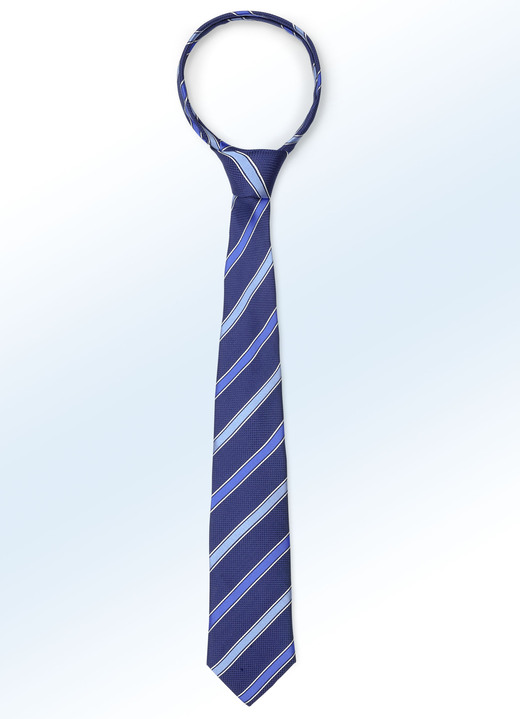 Krawatten - Gestreifte Krawatte, in Farbe MARINE Ansicht 1