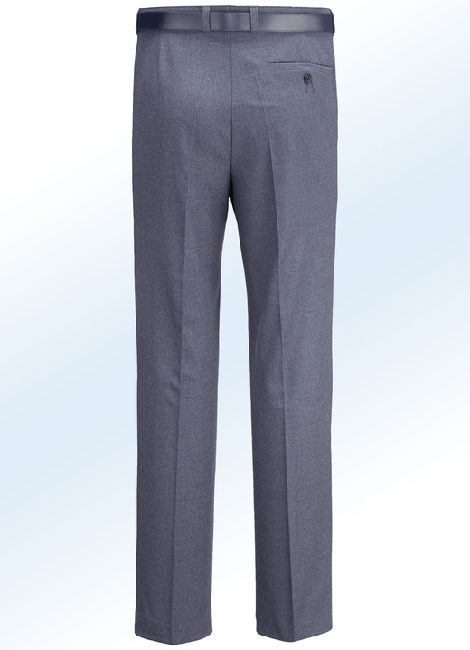 Hosen - Melierte Hose in 4 Farben mit Bundfalten Ansicht 4 Hosen - Melierte Hose in 4 Farben mit Bundfalten, in Größe 024 bis 062, in Farbe RAUCHBLAU Ansicht 4