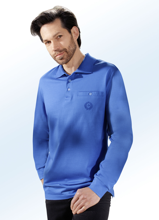 Sweatshirts - Poloshirt in 3 Farben, in Größe 046 bis 062, in Farbe ROYALBLAU Ansicht 1