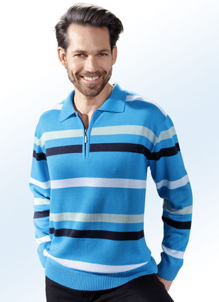 Polopullover mit Streifen-Dessin