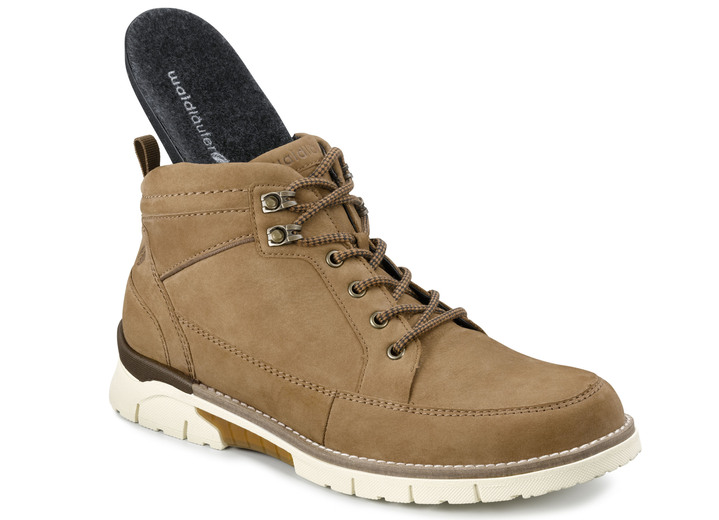 - Waldläufer Schnür-Stiefelette aus hochwertigem Nubukleder, in Größe 10 bis 9 1/2, in Farbe CAMEL Ansicht 2