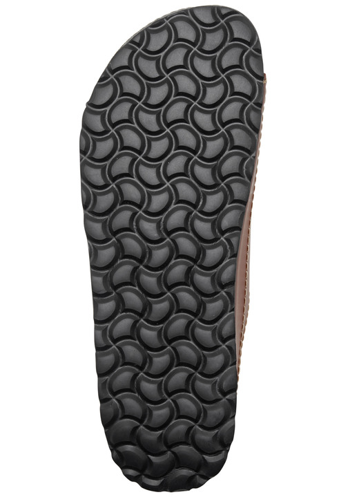 Sandalen & Pantoletten - GINO GALANTE, klassische Herren-Pantoletten, aus Leder, in Größe 040 bis 046, in Farbe GRAU-SCHWARZ Ansicht 4