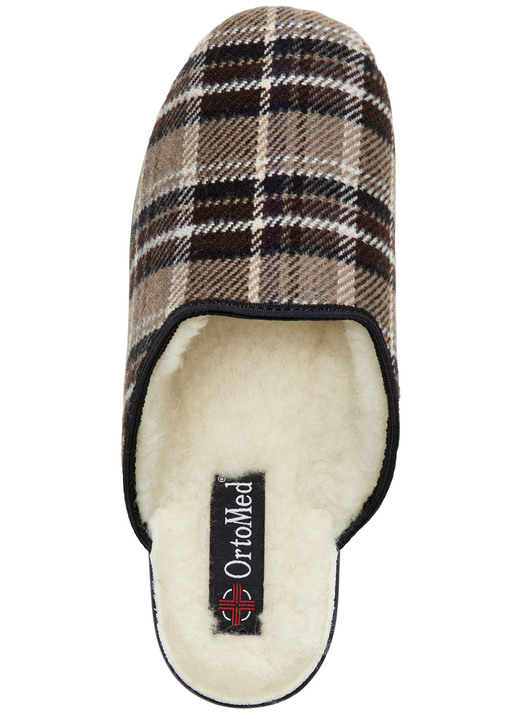 Hausschuhe - Zweierpack, gefütterte Herren-Hausschuhe, mit Wolle, in Größe 040 bis 046, in Farbe 1XBRAUN,1XBLAU Ansicht 4