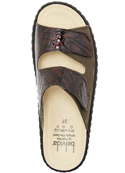 Sandaletten & Pantoletten - ELENA EDEN, bequeme Damen-Pantoletten, Weite H, mit herausnehmbarem Fußbett, in Größe 036 bis 042, in Farbe BRAUN-BORDEAUX Ansicht 3