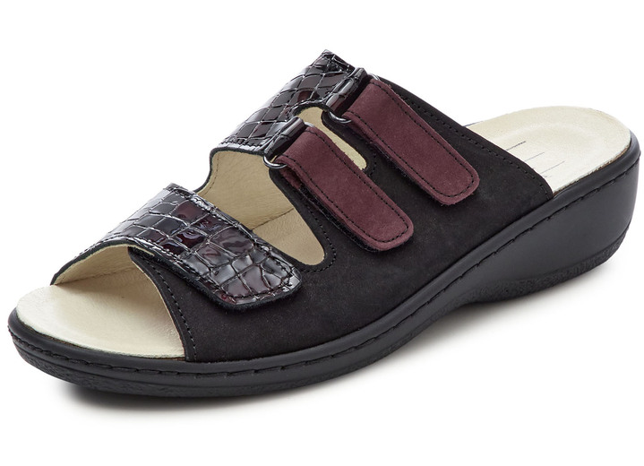 Sandaletten & Pantoletten - ELENA EDEN, bequeme Damen-Pantoletten, Weite H, mt herausnehmbarem Fußbett, in Größe 036 bis 042, in Farbe MARINE-BUNT Ansicht 3