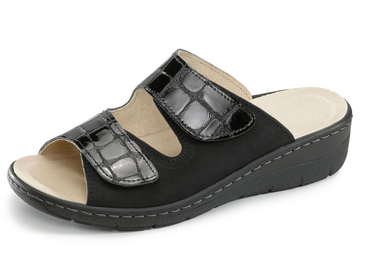 Sandaletten & Pantoletten - ELENA EDEN, bequeme Damen-Pantoletten, Weite H, mit herausnehmbarem Fußbett, in Größe 036 bis 042, in Farbe BRAUN-BORDEAUX Ansicht 5