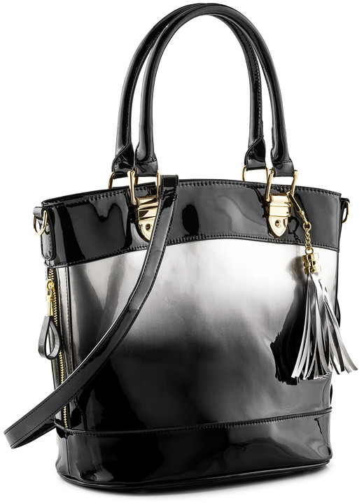 - Collezione Alessandro Tasche mit abnehmbarer Schmuckquaste, in Farbe SCHWARZ-GRAU