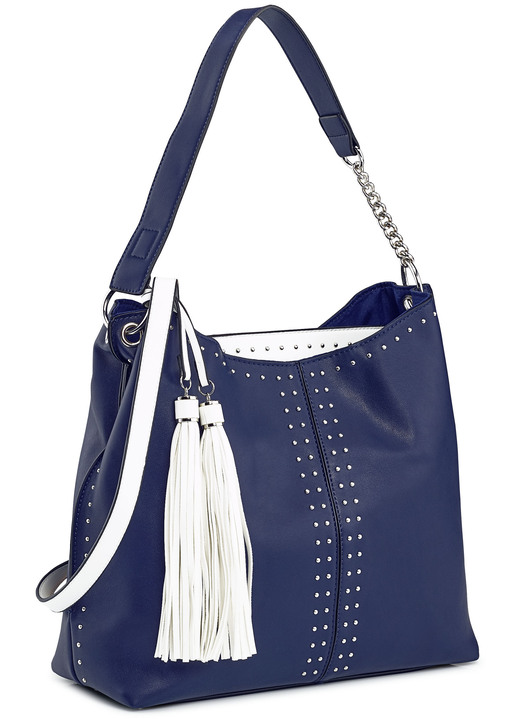 - Collezione Alessandro Tasche mit Nietenzier, in Farbe MARINE-WEISS Ansicht 1