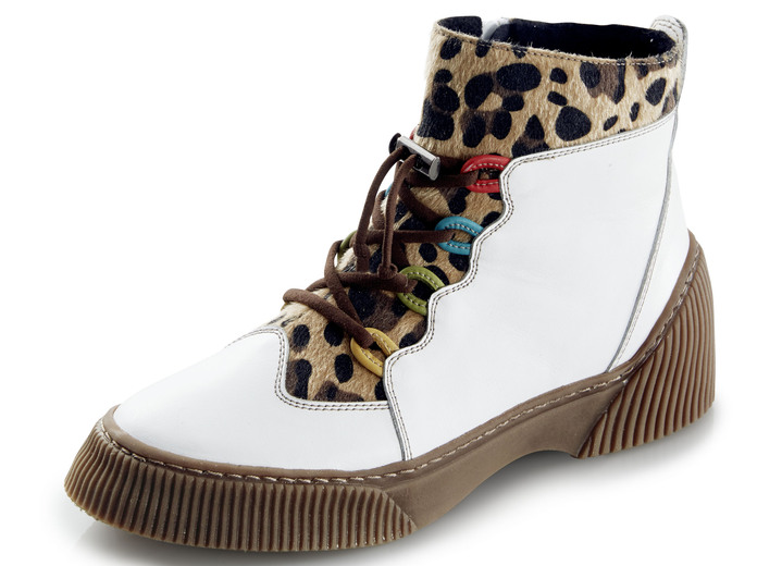 Stiefel & Stiefeletten - Interessante Stiefelette in 2 Farben mit herausnehmbarem Fußbett, Weite G, in Größe 037 bis 041, in Farbe WEISS Ansicht 1