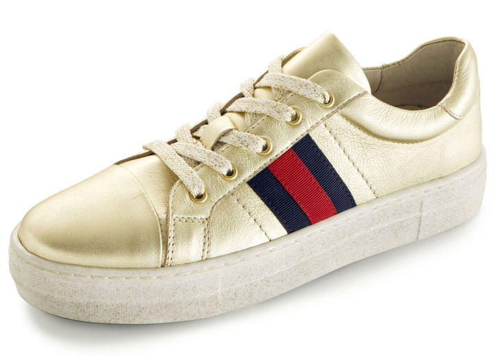 - Sneaker aus metallisiertem Nappaleder, in Größe 036 bis 041, in Farbe GOLD Ansicht 1