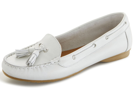 Mokassin-Slipper mit Lederquasten