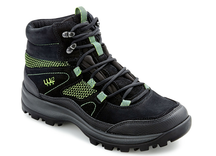 Stiefel & Stiefeletten - Waldläufer Schnür-Stiefelette mit Klimamembrane, in Größe 4 1/2 bis 9, in Farbe SCHWARZ-GRÜN Ansicht 1